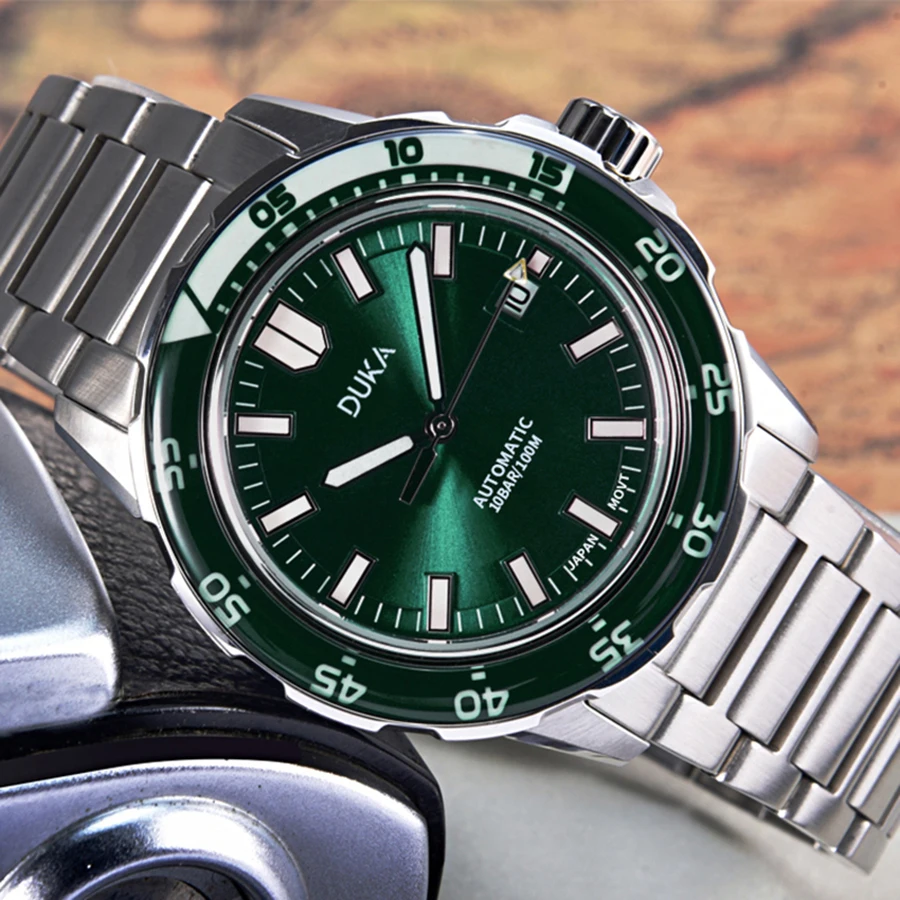 DUKA Watch Brand Luxury Automatic Watch Men's Mechanical Watch Men's Japan NH35 Ceramic Bezel 100m Steel Diving Watch 2023 New