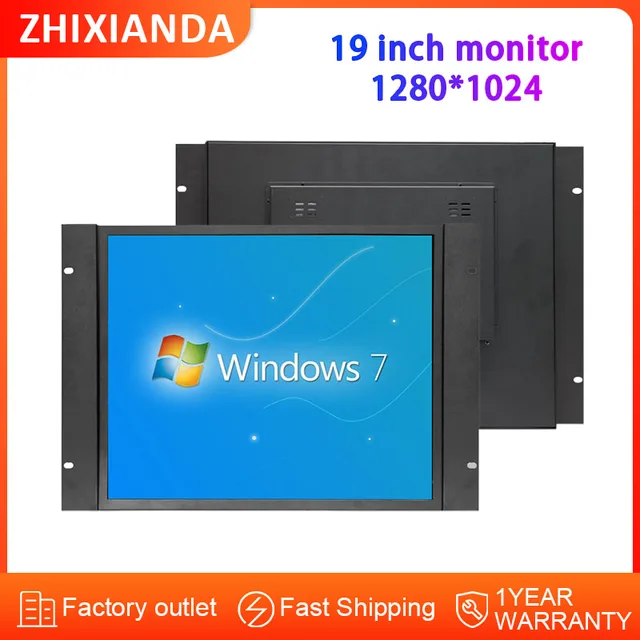 Zhixianda 19 Inch 1280*1024 Open Frame Monitor 4:3 Resisitve Capacitive Touch Industrial Lcd Display with VGA HD DVI USB