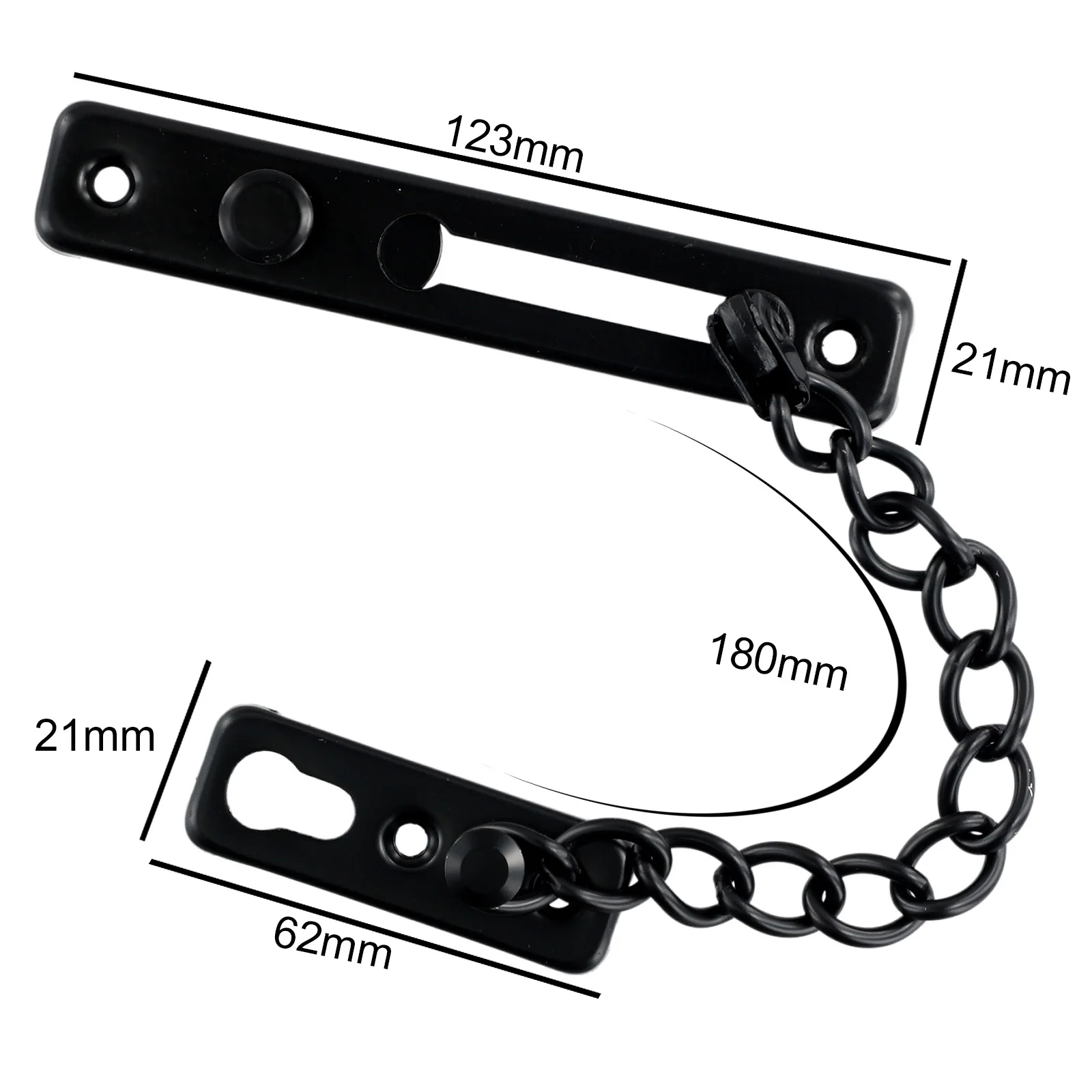 Door Latch Door Chain Lock Stainless Steel Security Chain Guard With Springs Anti-Theft Press Heavy Duty Polished Latch With Screw