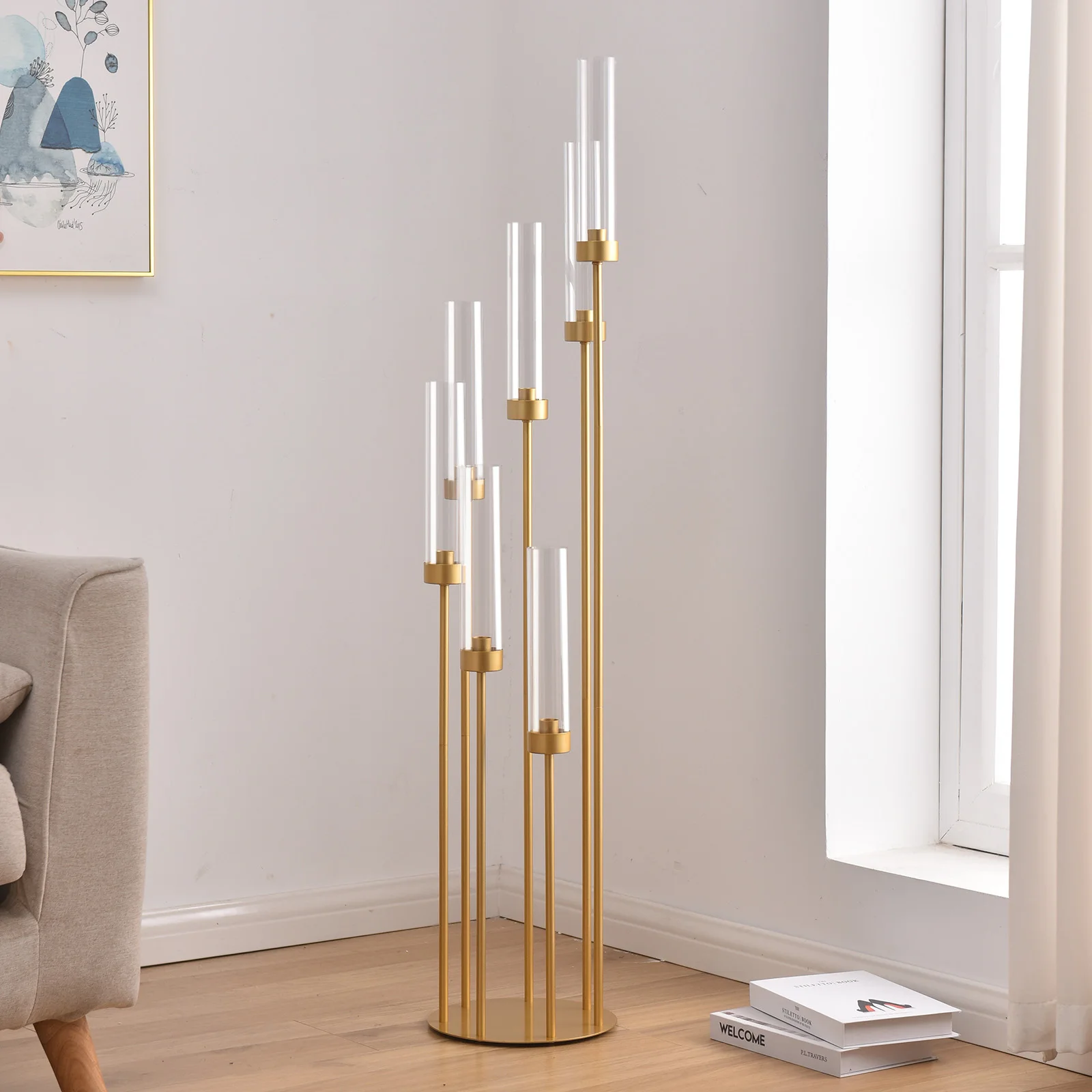 Gold 7-Arm Floor Candelabra 6