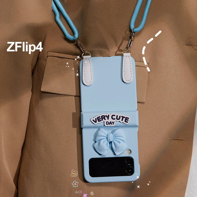 

For Samsung Z Flip 4 Case 2022 Original Design New Phone Cover for Samsung Galaxy Z Flip 4 5G Cases Three-dimensional Bow