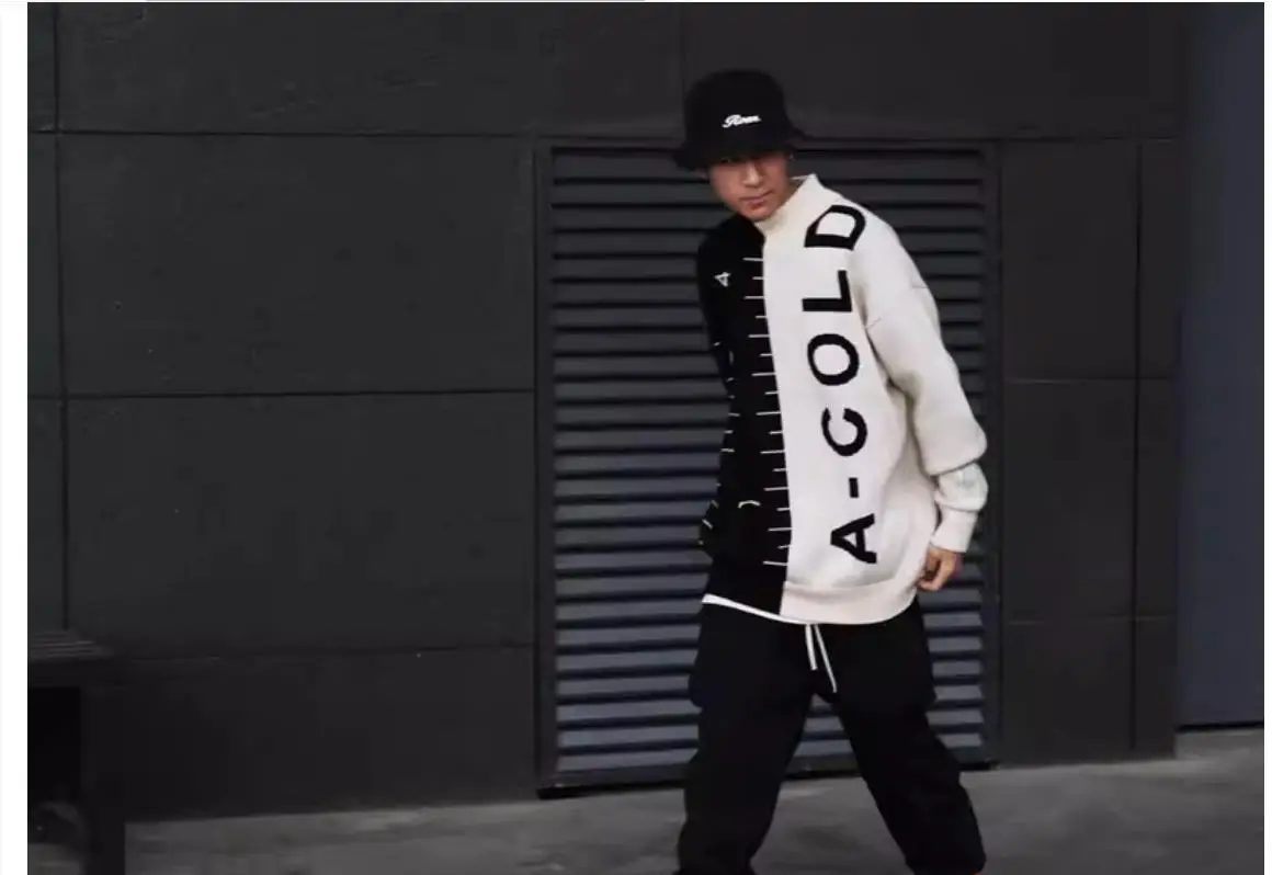 2024 A Cold Wall ACW black and white rectangular ruler spliced with large letters sweater MY721 6