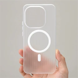 Magnetic Matte Transparent Shockproof Luggage Stripe Slim Case (Matte white)
