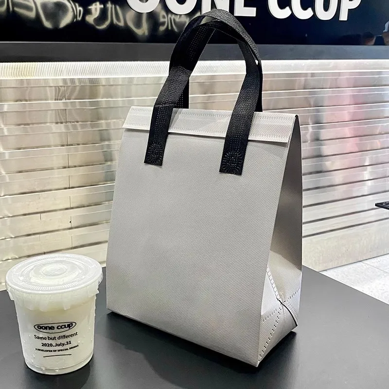 Insulated Tote Bag 🛍️ Grey Non-Woven Insulated Tote Bags – 10pcs Reusable Thermal Fabri... - SKU ITB01511 - UGI Pac...