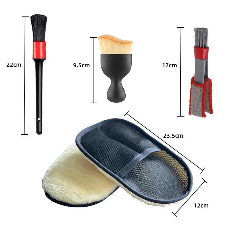 Car cleaning products, car washing tools set, brush cleaning brush, air conditioning outlet brush,wool car wash gloves, rag .