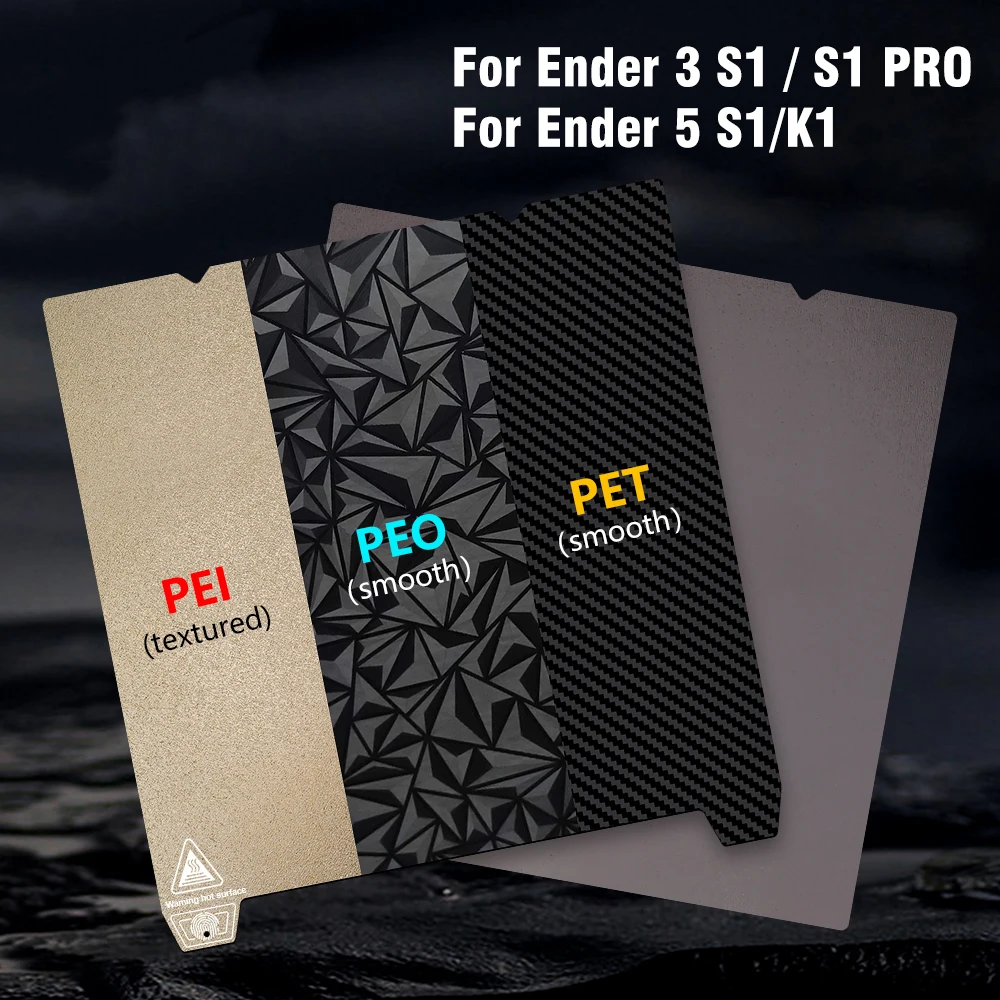 Double Side PET PEI PEO Spring Steel Sheet Magnetic Build Plate 235/310mm Heated Bed For Ender 3 S1/S1 Pro/Creality K1/K1 Max energetic new 235x235mm removal spring steel pei flex sheet heated bed platform for ender 3 5 cr 20 3d printer parts