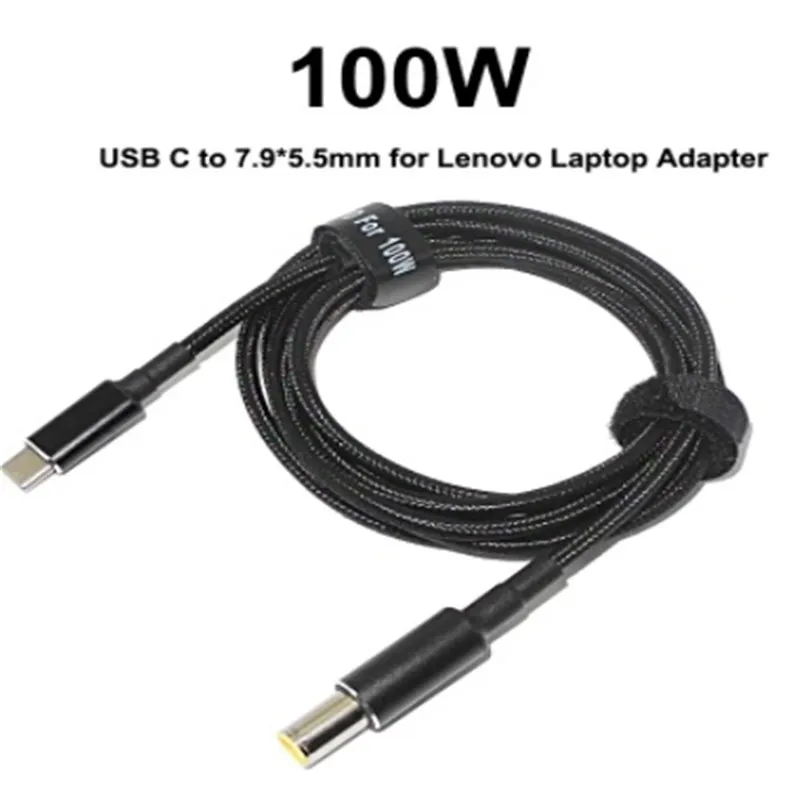 

100W USB Type C PD Charging Cable Cord USB C to 7.9x5.5mm Laptop Power Adapter Connector for Lenovo Thinkpad T400 T410 T420 T430