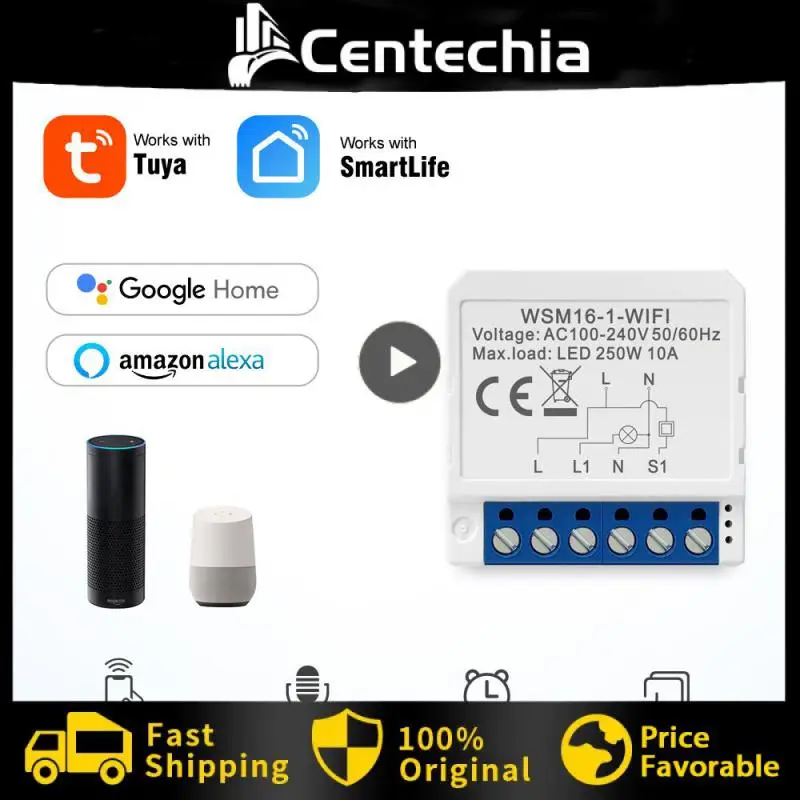

Умный выключатель Wi-Fi Tuya, 1/2/3/4 клавиши, 2 канала