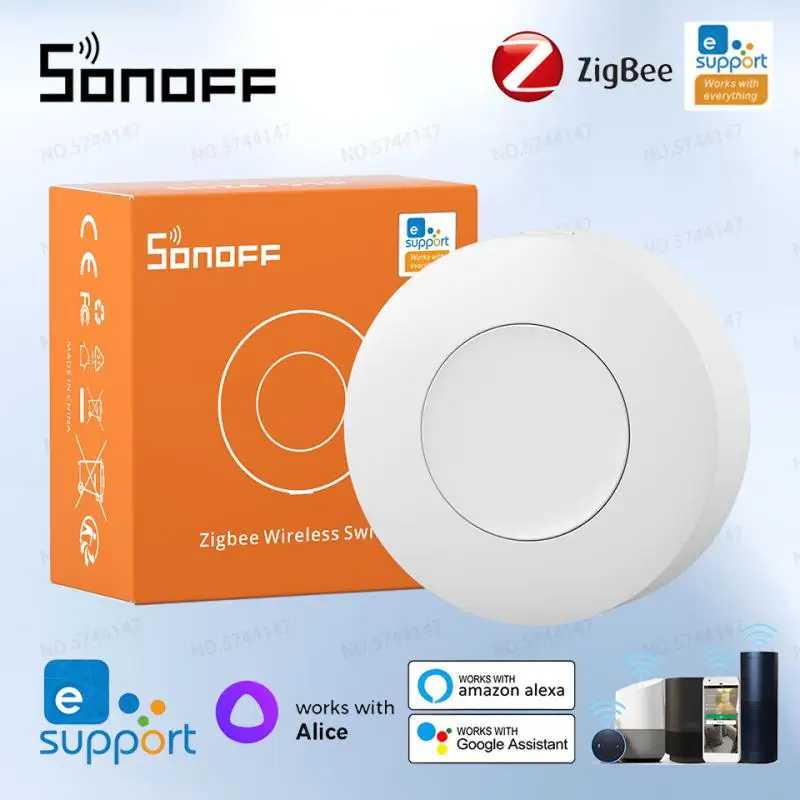 Zigbee Interruptor sem Fio Smart Home Scene Botão Handy Interruptores de Parede Trabalho Via Alexa Google Zbbridge Ifttt Ewelink Sonoff-snzb01p