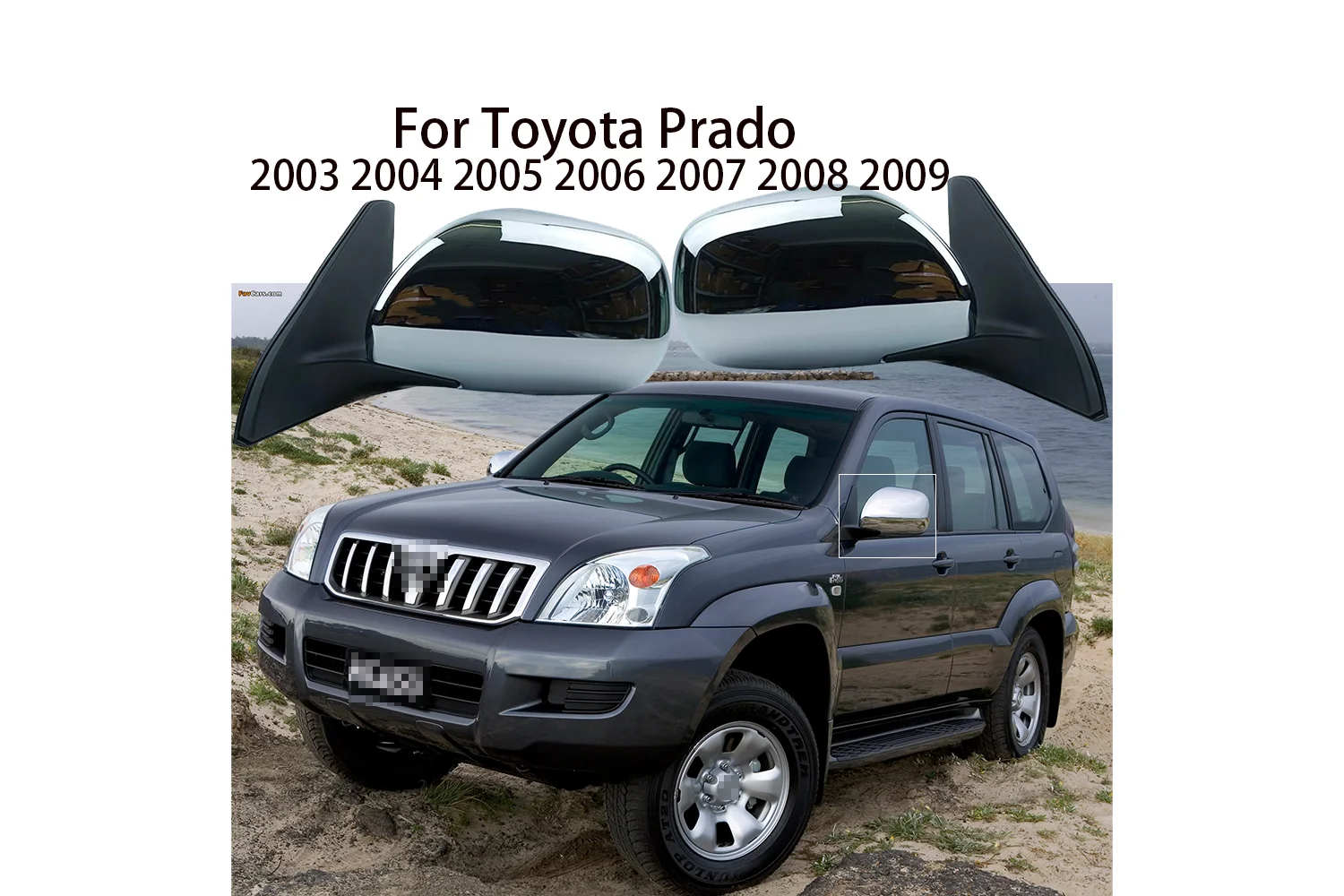 

Car side mirror assembly for Toyota Prado 2003-2009 Electric folding electric adjustment 5 wire without turn signal
