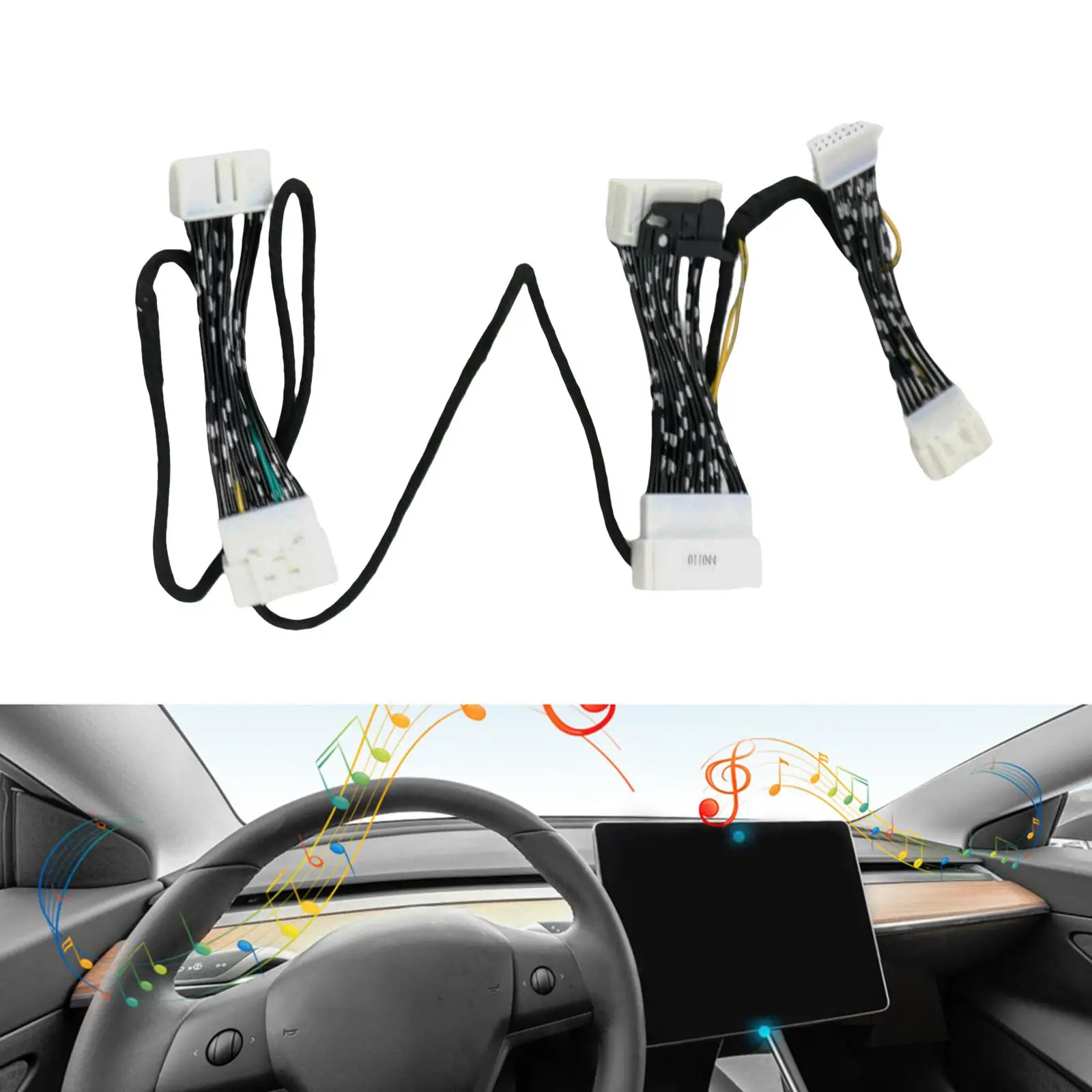 Car Audio Inactive Activation Speaker Wire Harness Upgrade Lossless Stereo Connector Fit for Tesla Model 3 Accessories