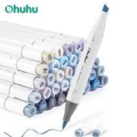 Ohuhu Honolulu 36 Gray Colors Marker Pen Set Alcohol Art Markers Refillable Dual Tips Sketching Drawing School Art Supplies