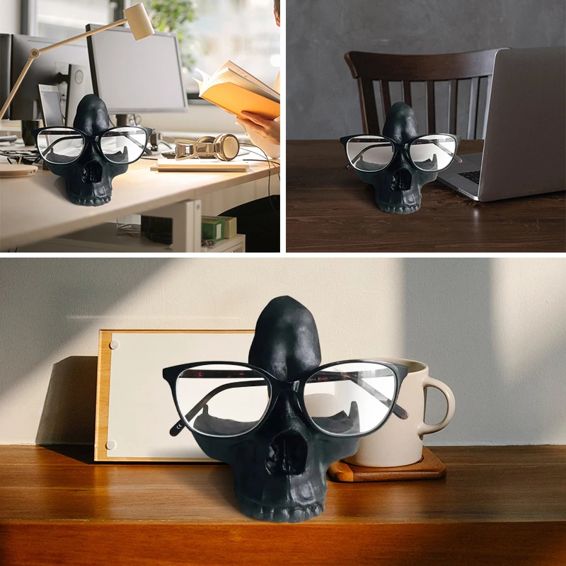 

Resin Decoration Accessories Home Decoration Halloween Skull Glasses Frame Holiday Accessories Glasses Storage Bedroom Desk