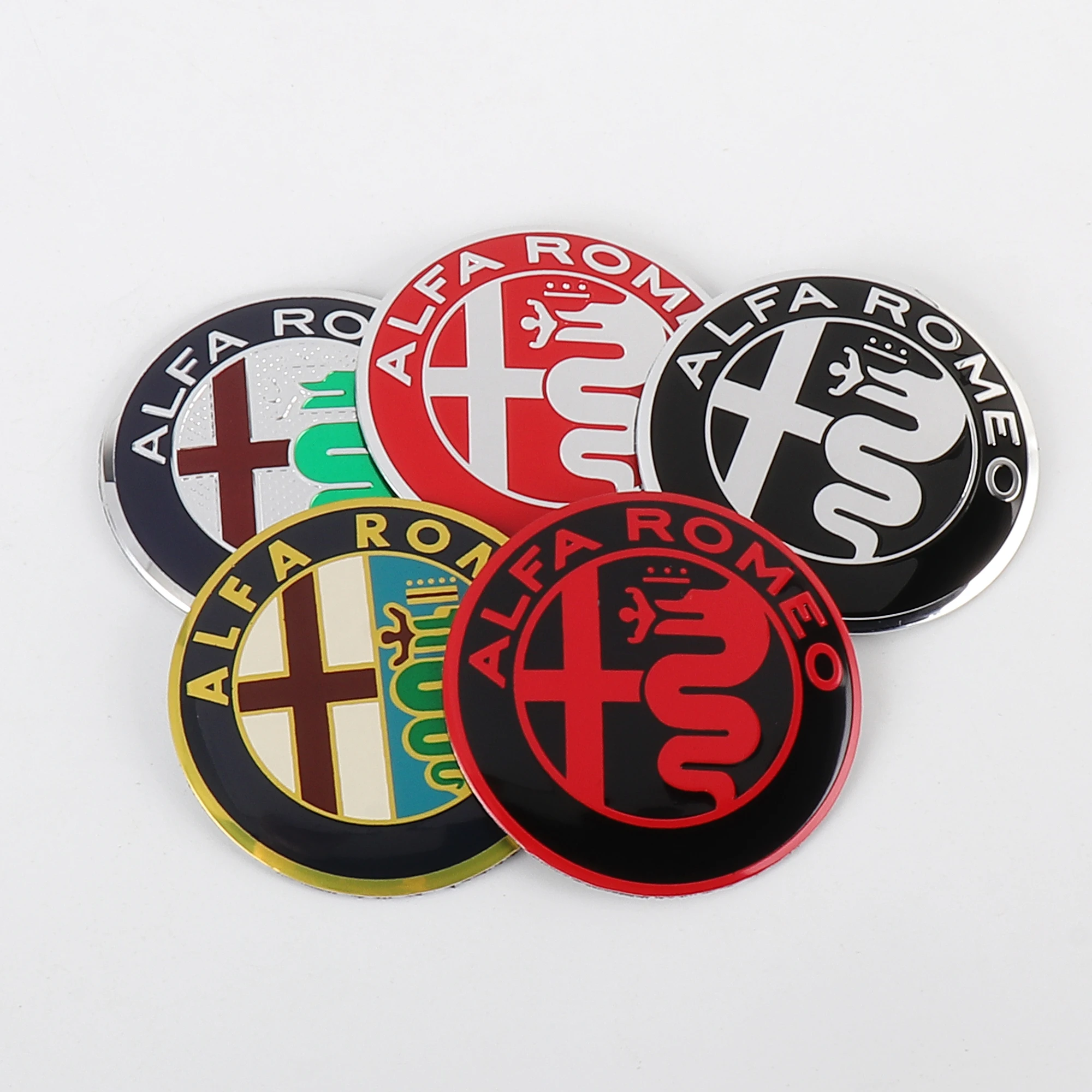 Wheel Center Caps 4Pcs 56/60MM Car Wheel Center Hub Caps Badge Tire Rim Covers For Alfa Romeo Giulietta 147 Giulia Spider GT MiTo Stelvio 159 TZ3