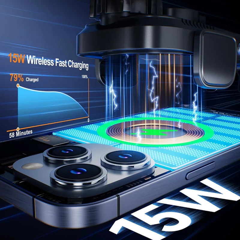 Supporto per auto con supporto per bocchetta dell'aria con morsetto manuale UYUXIO da 15 mm, per iPhone, Samsung e Android_voghion.com