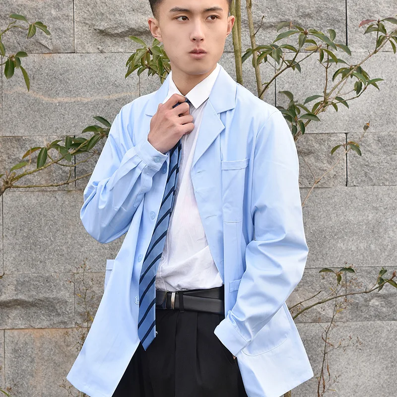Doctor White Lab Coat for Men Unique Hospital Scientist School Fancy White Coat Professional Costume Coats Medical Uniforms
