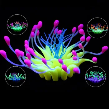 Artificial Glowing Effect Coral Simulation Aquarium Glow Decorations  Seaweed Plants Ornaments Fish Tank Aquarium Supplies