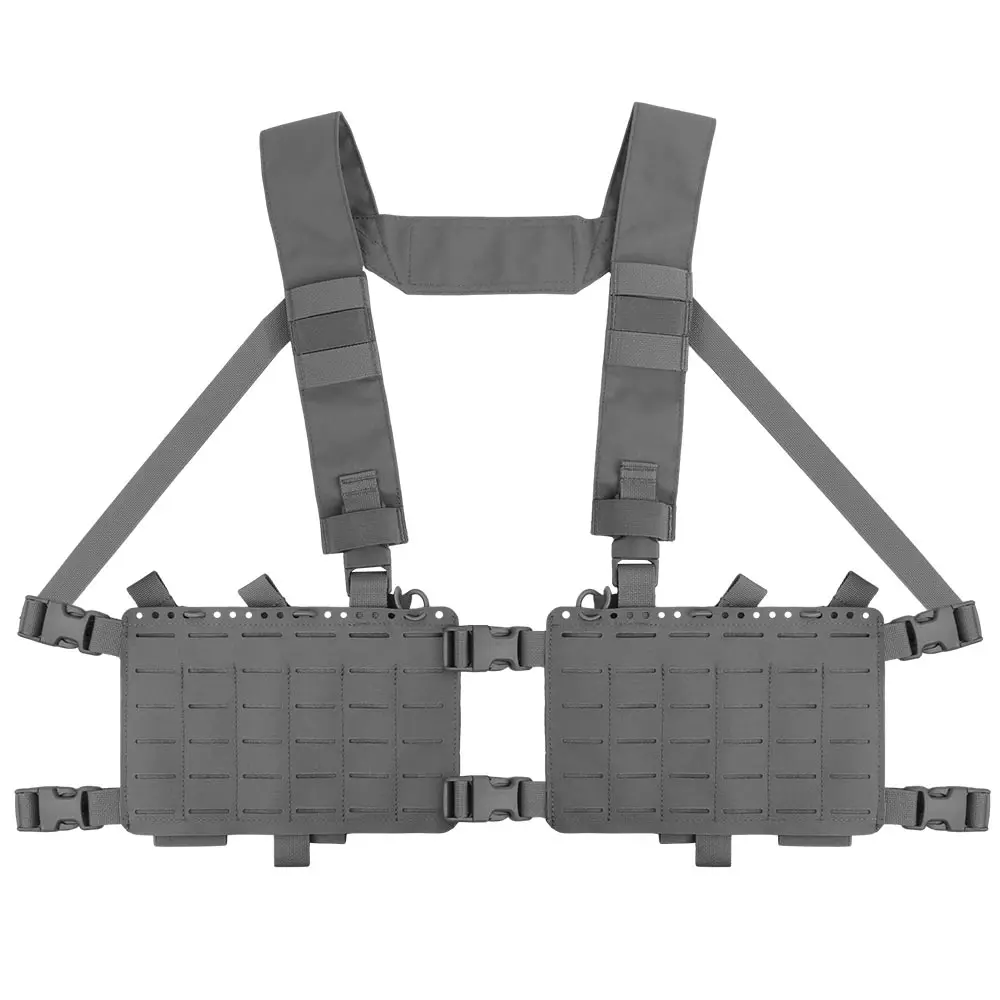 Alpha Tactical Chest Rig MOLLE Split Double Panel Chassis Jagd- und Kampfweste mit interner elastischer Magazintasche – Detail 16