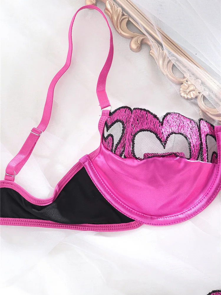 Sexy Bra Brief Sets for Women Mesh Underwire Lingerie Lace Fairy Underwear Thong 2024 New Seamless Sensual Exotic Bra Sets