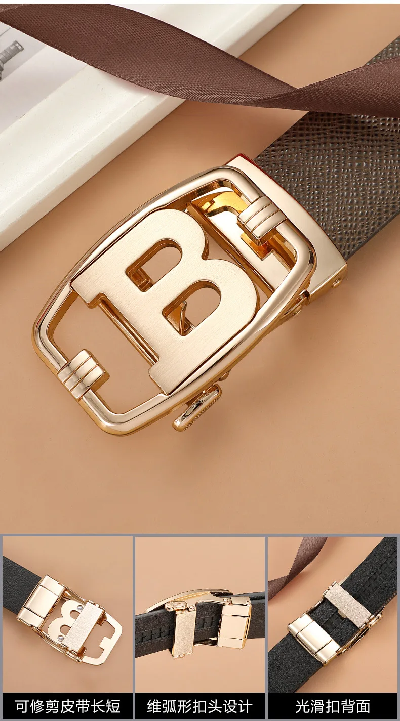 types of belts 2022 Genuine leather Belt Men Luxury Brand Designer fashion High Quality Belts for Men Strap Male Metal Automatic B Buckle Belt leather belt