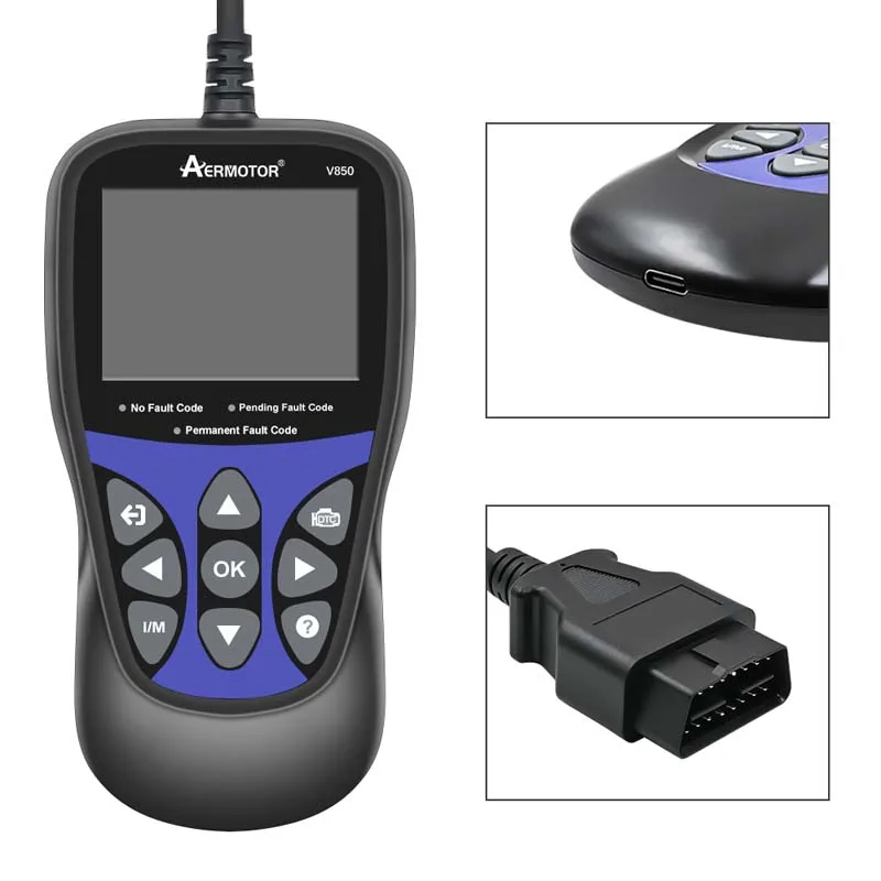 Car Code Reader V850 Automotive OBD2 Scan Tools Aermotor 850 PK ELM327/KW850/AS500 Check Engine Battery Tester 5