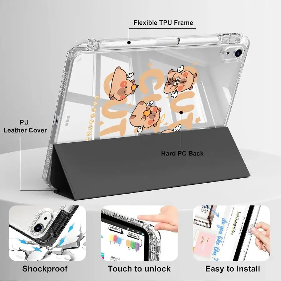 Adorable Capybara Cartoon Tablet Case Cover - Universal Fit