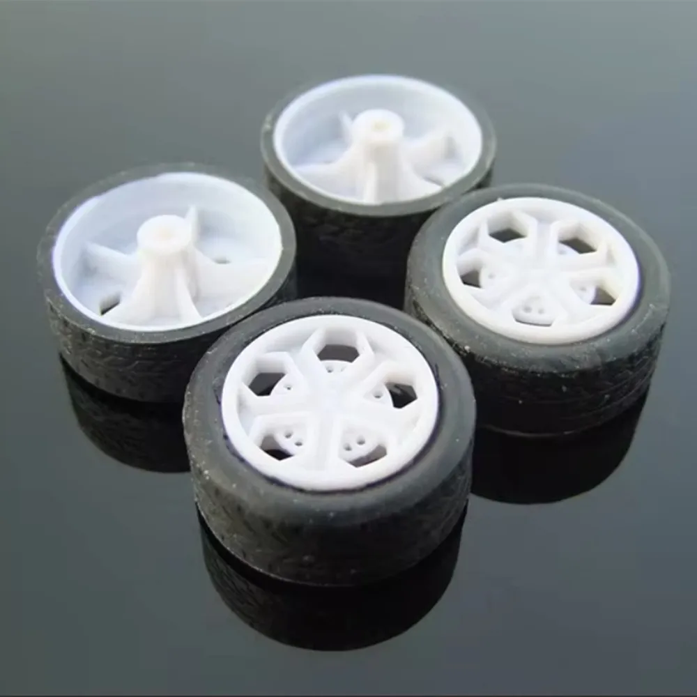 4pcs/lot K537 26MM Diameter Rubber Toy Car Tyres Plastic Wheels DIY Parts toy car wheels