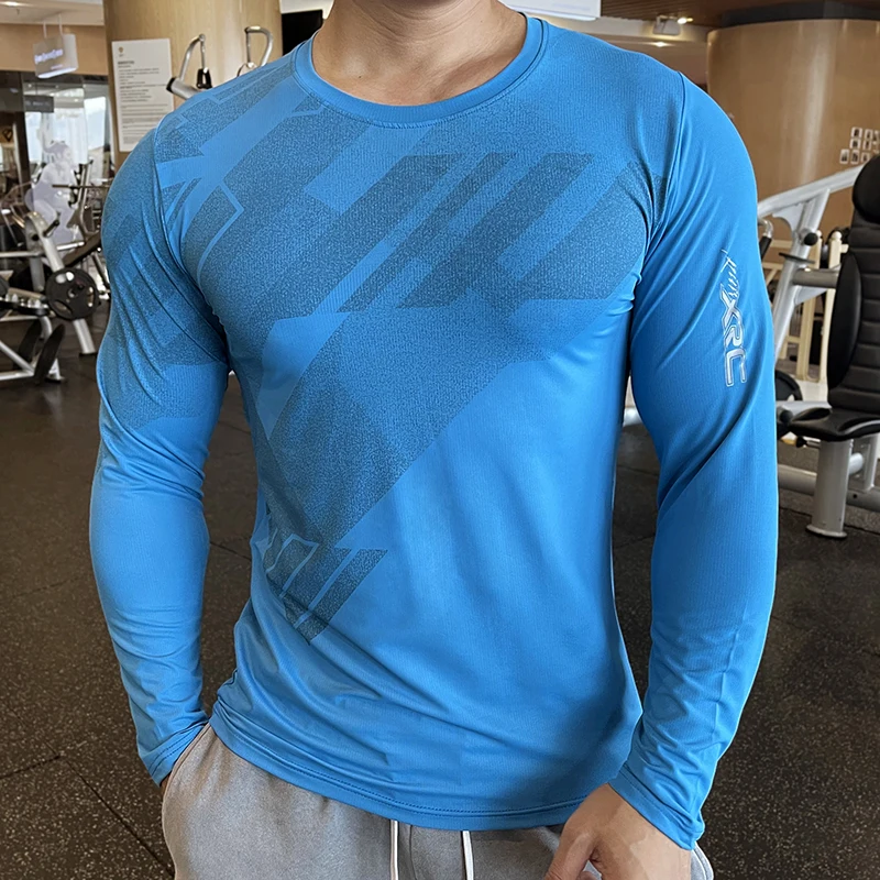 Running Sport Compression Long Sleeve Shirt Men Fitness Crew Neck Rash Guard Wicking compression t shirt sport t shirt running t shirts running t shirt fitness clothes men undershirts
