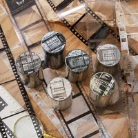 Yoofun 5/6x200cm Retro Camera Film PET Tape Stickers Creative Filmstrip Masking Tape for Card Making Scrapbooking Journaling 1