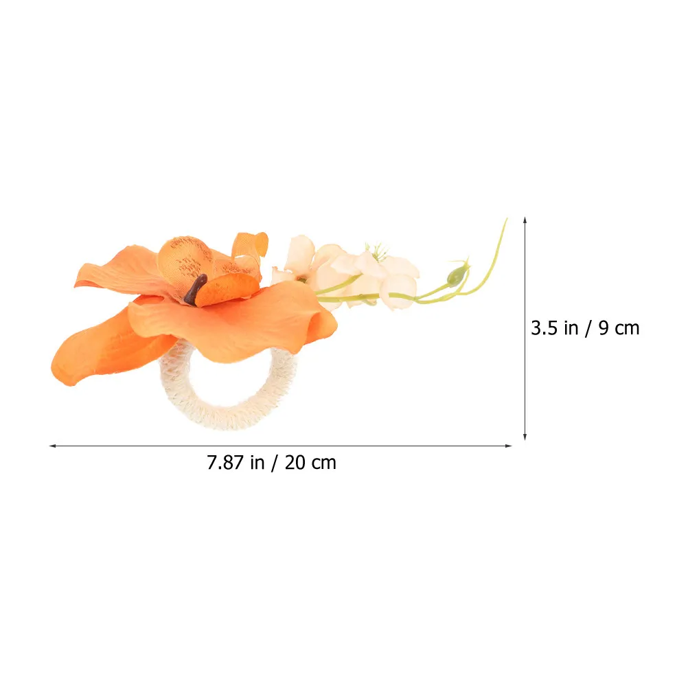 2Pcs 섬세한 꽃 냅킨 홀더 팔레놉시스 모양의 절묘한 냅킨 링 레스토랑 바 호텔 다이닝 테이블 파티용