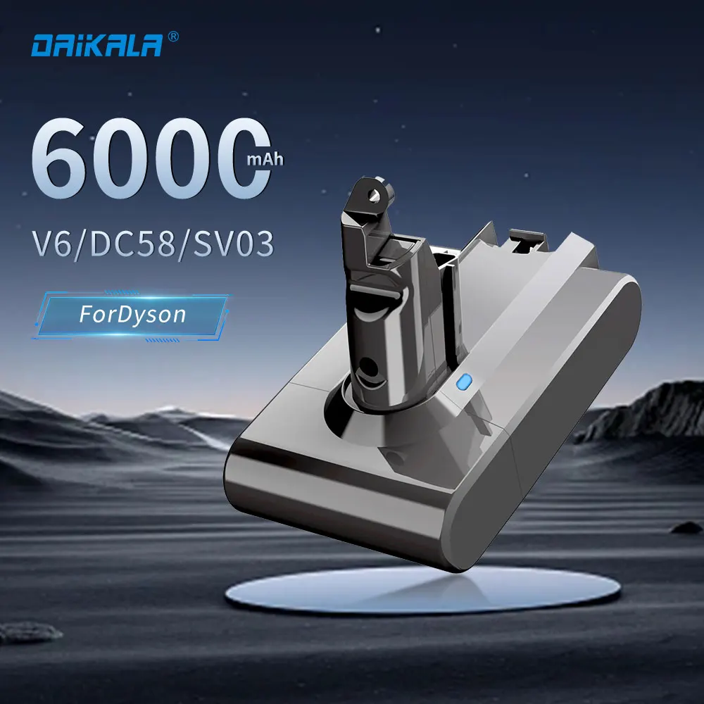 Batteria Per Aspirapolvere 21.6V 6Ah Per Batteria Dyson V6 Dc62 Dc59 Dc58 Sv03 Sv04 Sv09 V6 Animal Motorhead V6 Absolute V6 Fluffy Il