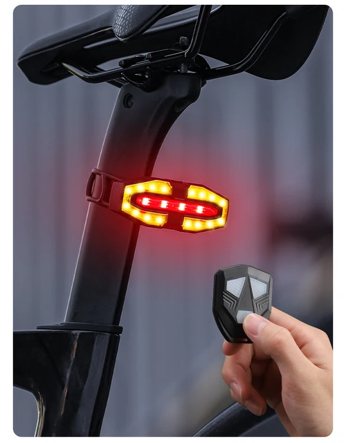 Luce Posteriore Bicicletta Con Telecomando - Lampeggiante, Impermeabile, Con Indicatori Di Direzione | Ricarica USB - Foto 9
