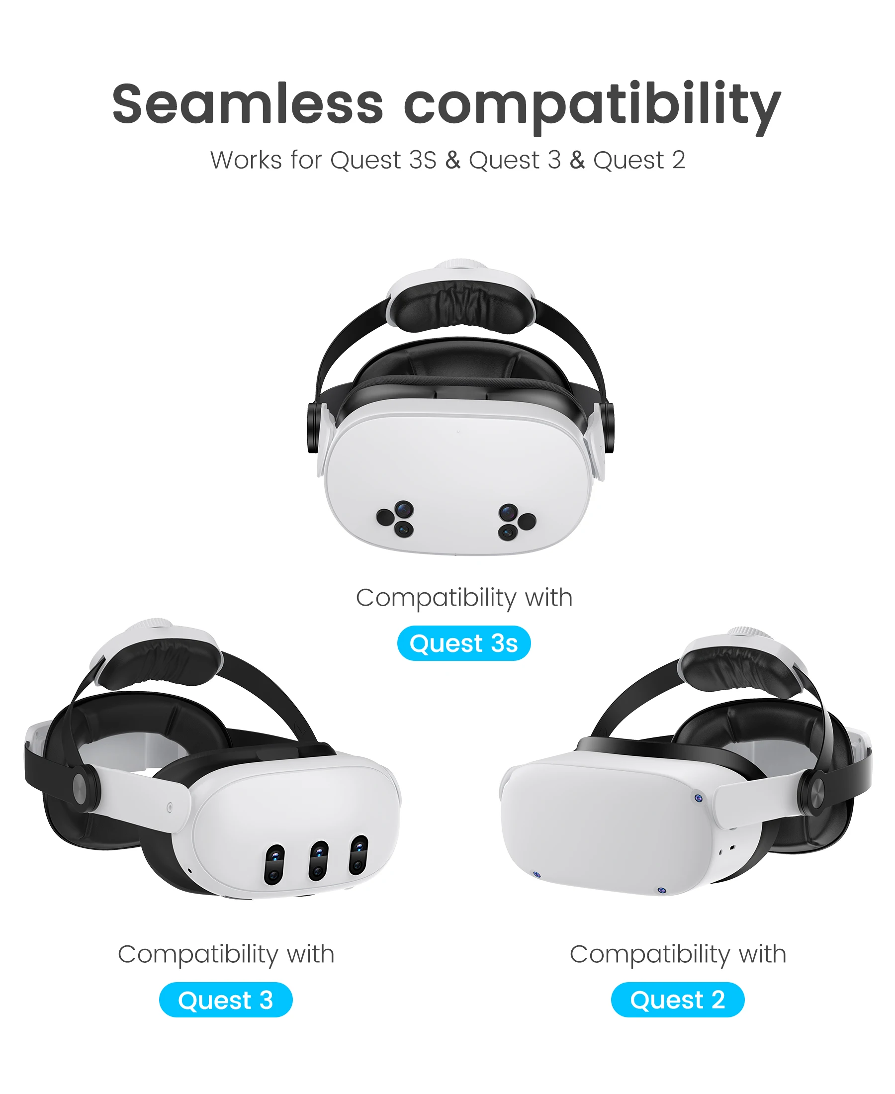 Adjustable Elite Vr Head Strap For Meta Quest 3s Quest 3 And Quest 2_voghion.com
