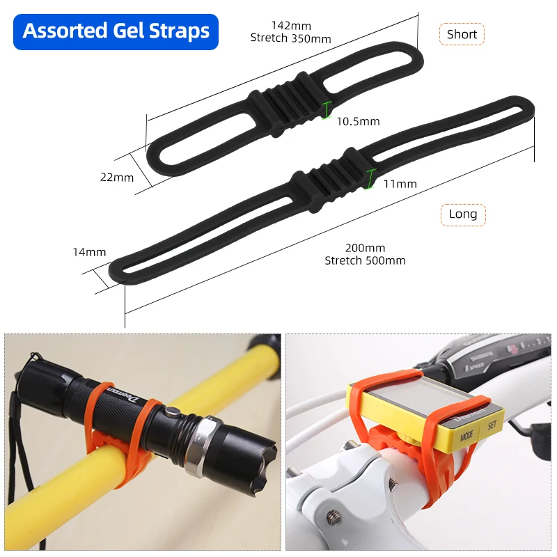Versatile Bungee Gel Straps with Adjustable Stretch and Hook Loop Ties