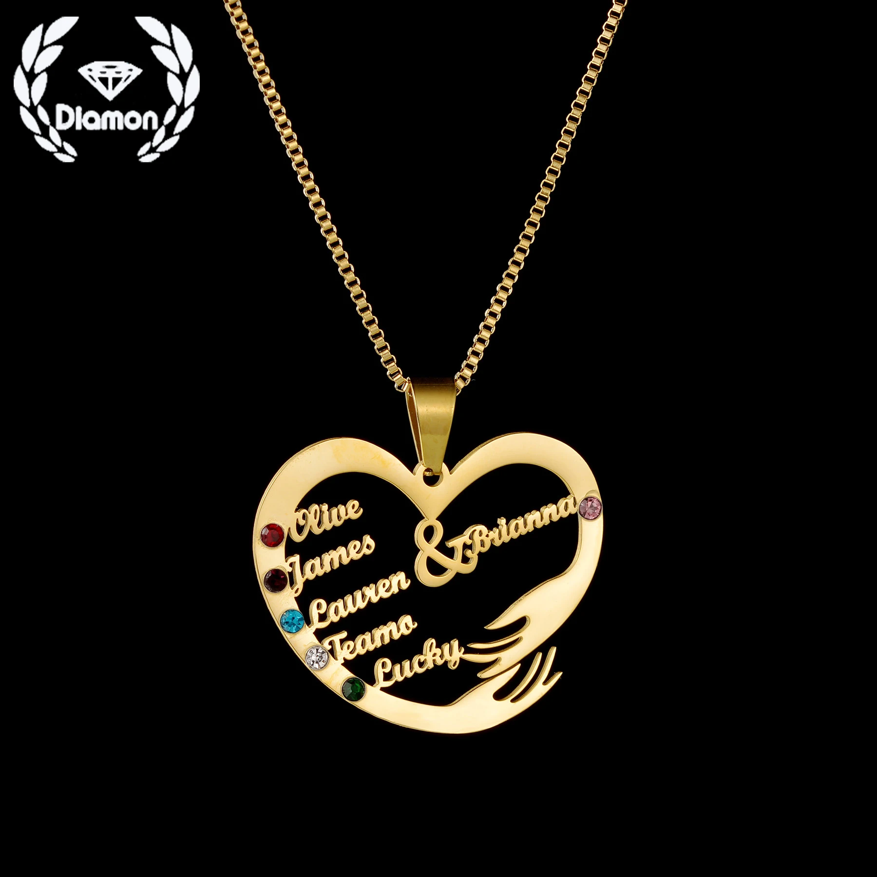 

Diamon, персонализированная подвеска-цепочка из нержавеющей стали для женщин, 1-6 дюймов