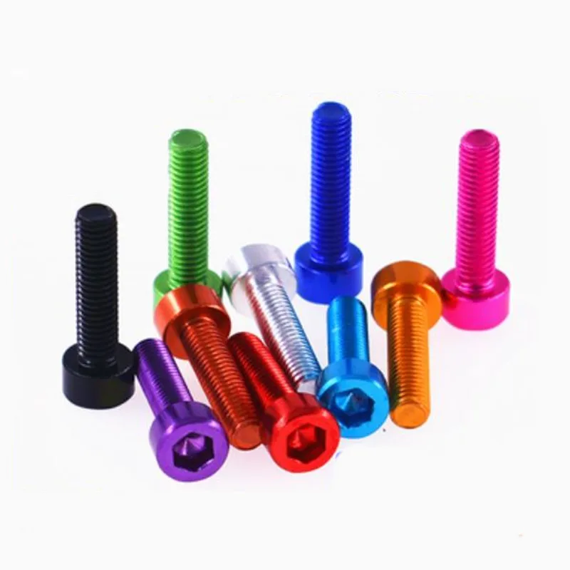 10pcs aluminum allen scerw din912 M2 M2.5 M3 M4 M5 M6 colourful aluminum hex socket cap head machine screw bolts
