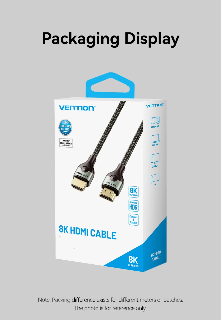 HDMI 2.1 Cable 8K/60Hz 4K/120Hz for PS5 Xiaomi TV Box High Speed Certified 8K@60