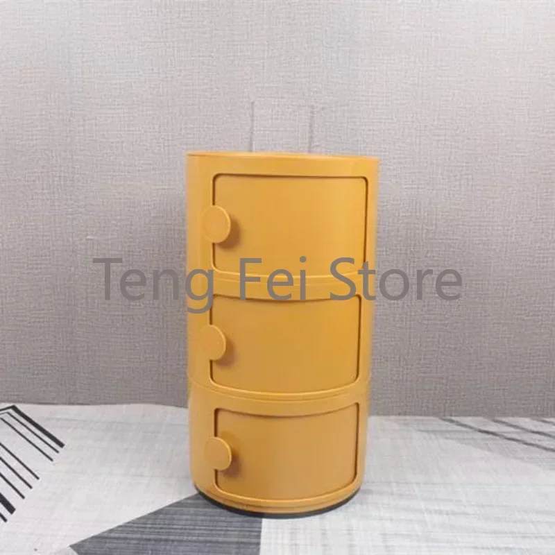 Nordic Bedside Table Nightstands Plastic Creative Coffee Tables Cabinet Modern Mobile Circular Mesa De Cabeceira Furniture
