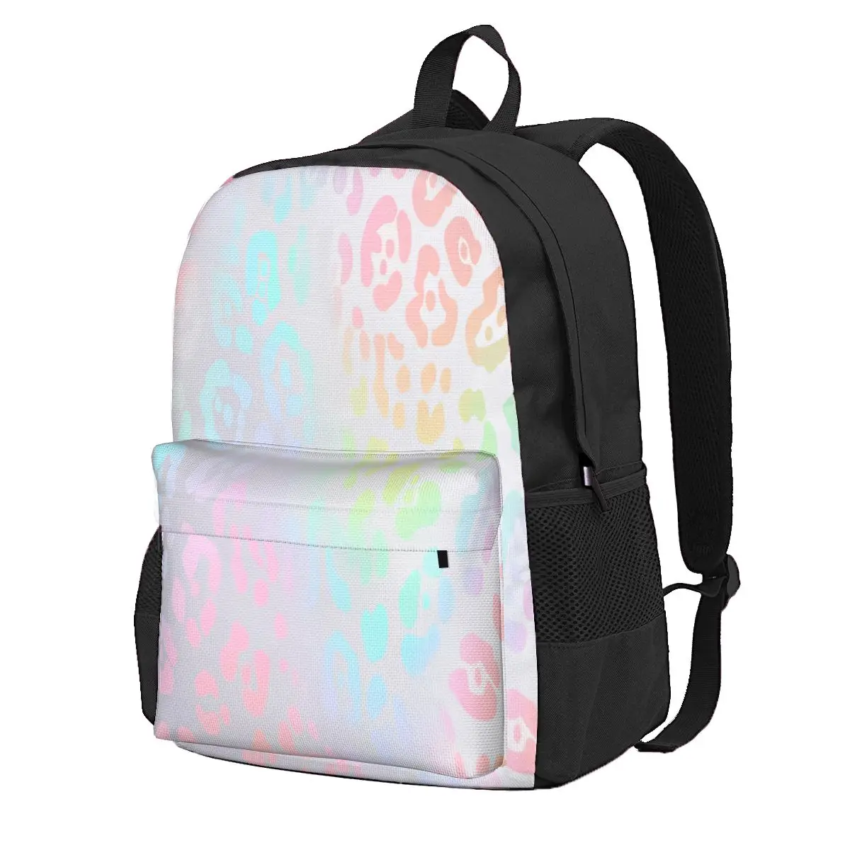 

Rainbow Leopard Print Waterproof Bag Men'S Backpack Casual Rucksack Travel School Bag Laptop Bag Retro Shoulder School Bag