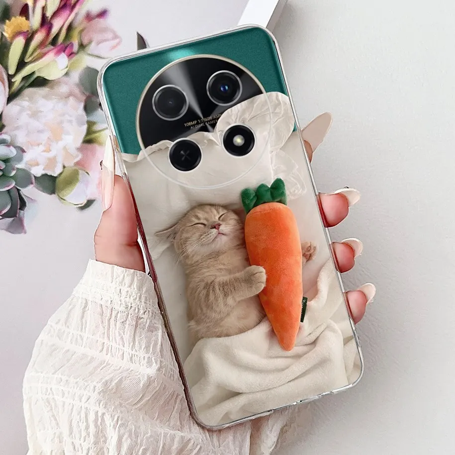 Cute Cartoon Cat Marble Soft Silicone Case - 2025 Edition