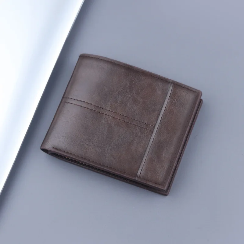Men's Wallet PU Leather RFID Trifold Wallets with ID Window and  Card Holder for Casual and Business Occasion