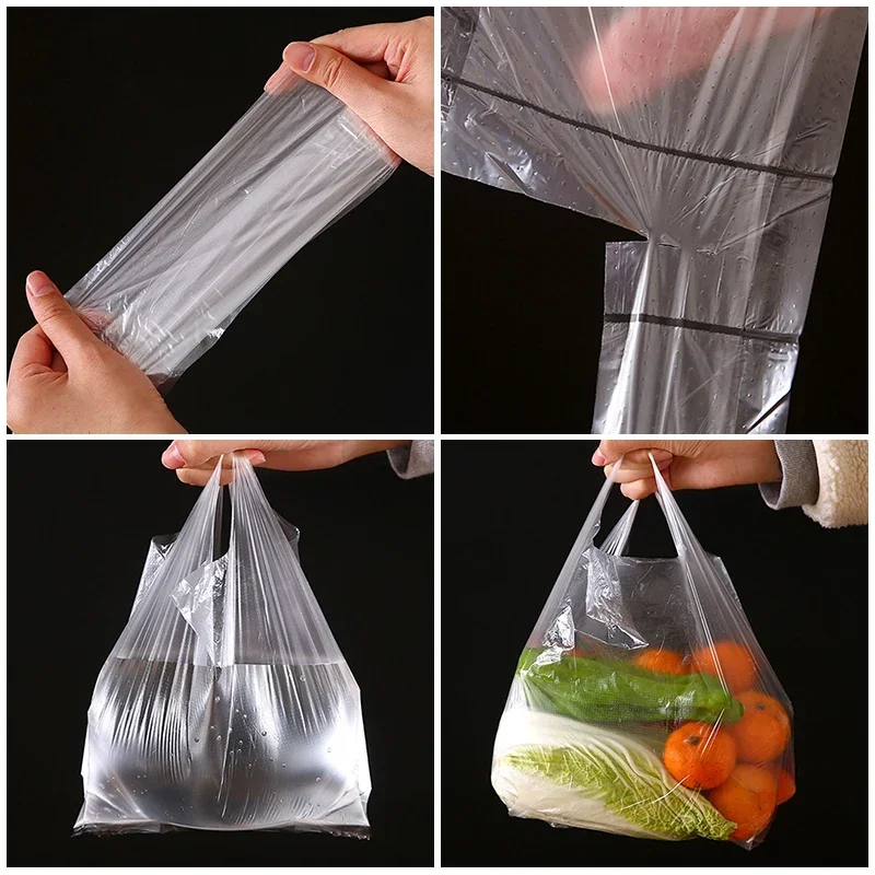 100 sacchetti di plastica trasparenti in rotolo per la