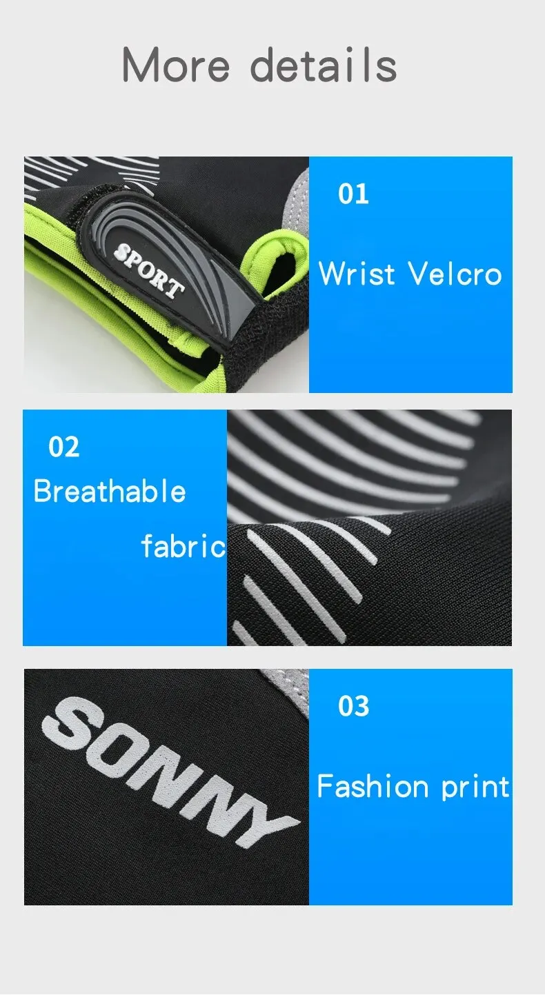 Description Picture 6 of itemCycling Anti-slip Men Half Finger Gloves Breathable Shockproof Sports Gloves Anti-sweat Bike Bicycle Glove Cycling Equipment