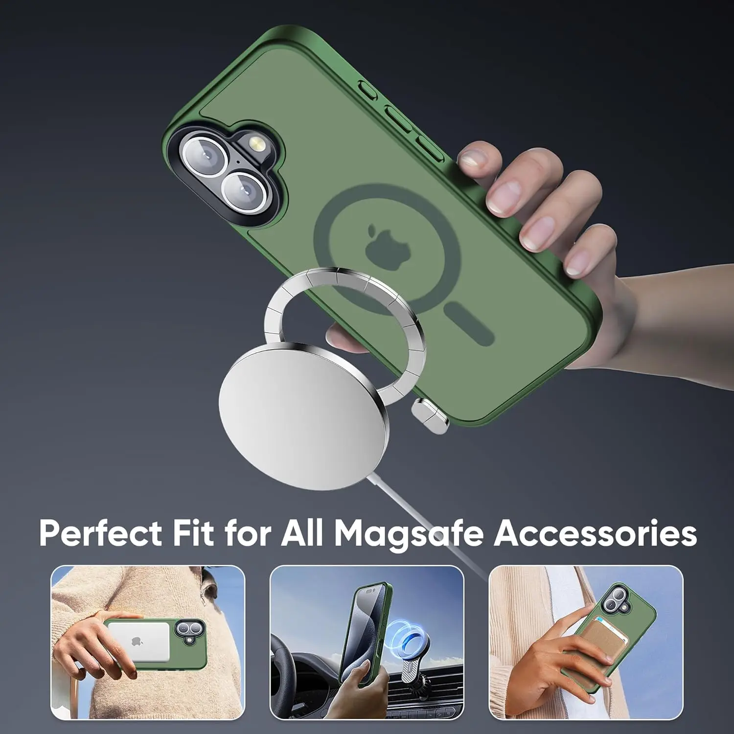 Matte Green Magnetic Phone Case Cover