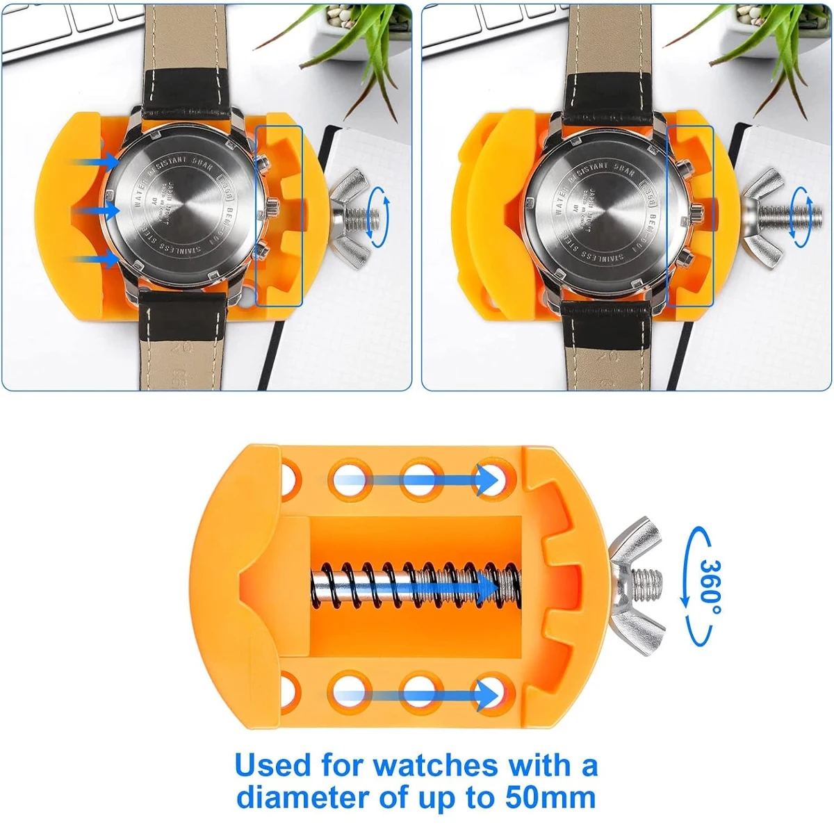 Multifunctional Watch Repair Tool Set - Adjustable Case Back Opener & Holder