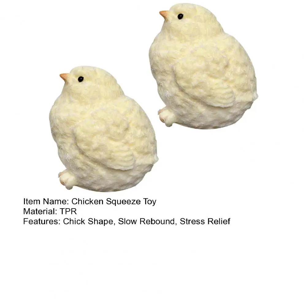 1/2Pcs Chick Squeeze Miniature Slow Rebound Soft TPR Stress Anxiety Relief Kids Adults Yellow Chicken Animal Squishes Sensory