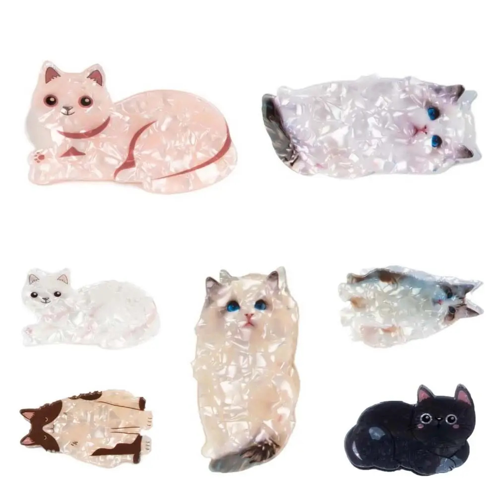 Maine Coon Cat Hair Claw Cute Persiano Cat Cartoon Animal Shark Clip Headwear Ragdoll Acrilico Animal Hair Clip Party