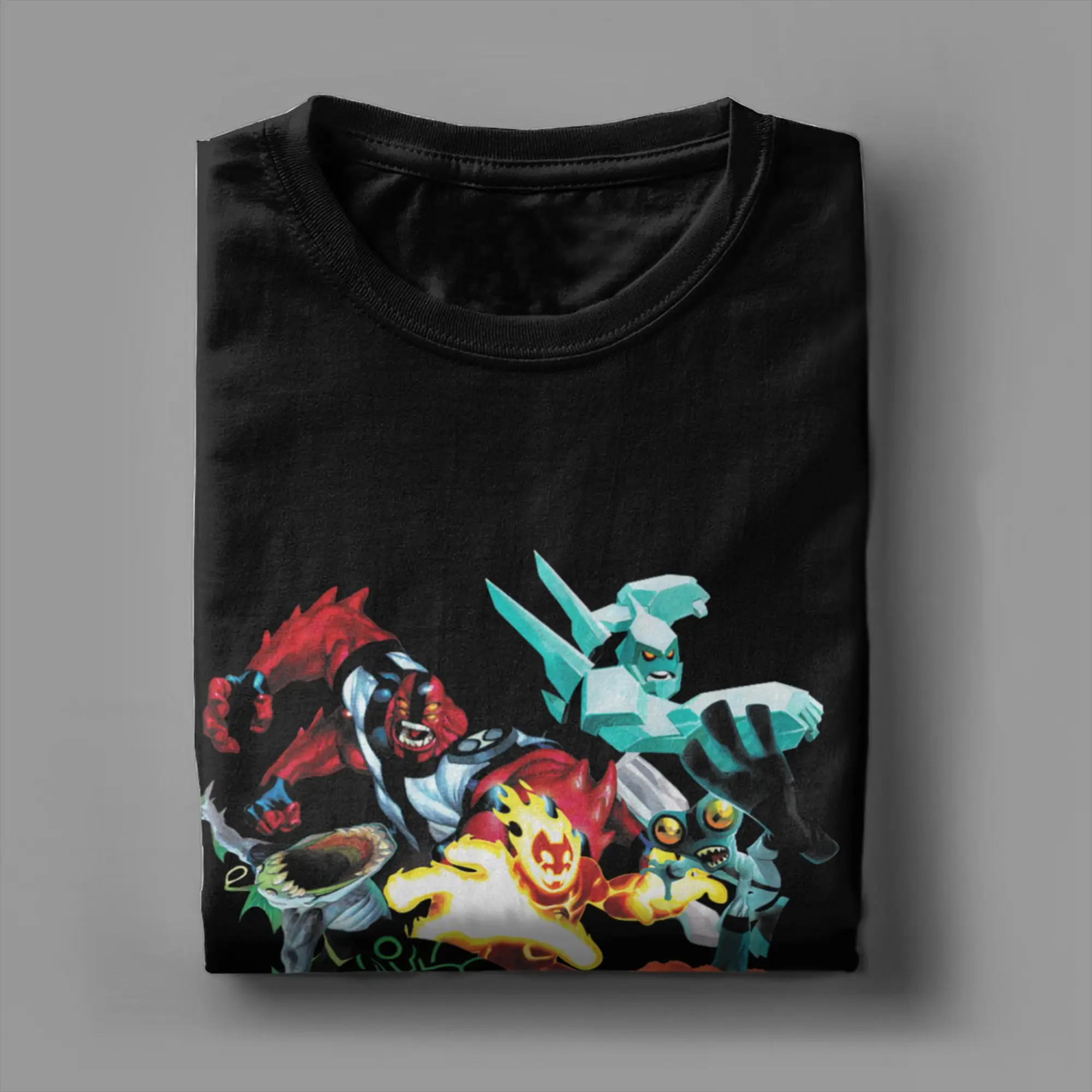 Ben 10 Alien Baumwoll-T-Shirt für Herren, Sommer-Vintage-T-Shirts, bequeme Harajuku-T-Shirts, übergroße Muster-Tops