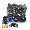 PL Elbow 50pcs Lot 4-M5 6-M5 Air Connector Pneumatic Fitting Quick Fittings 1/8" 1/4" 3/8" 1/2" Male Thread Push In OD 6-12MM