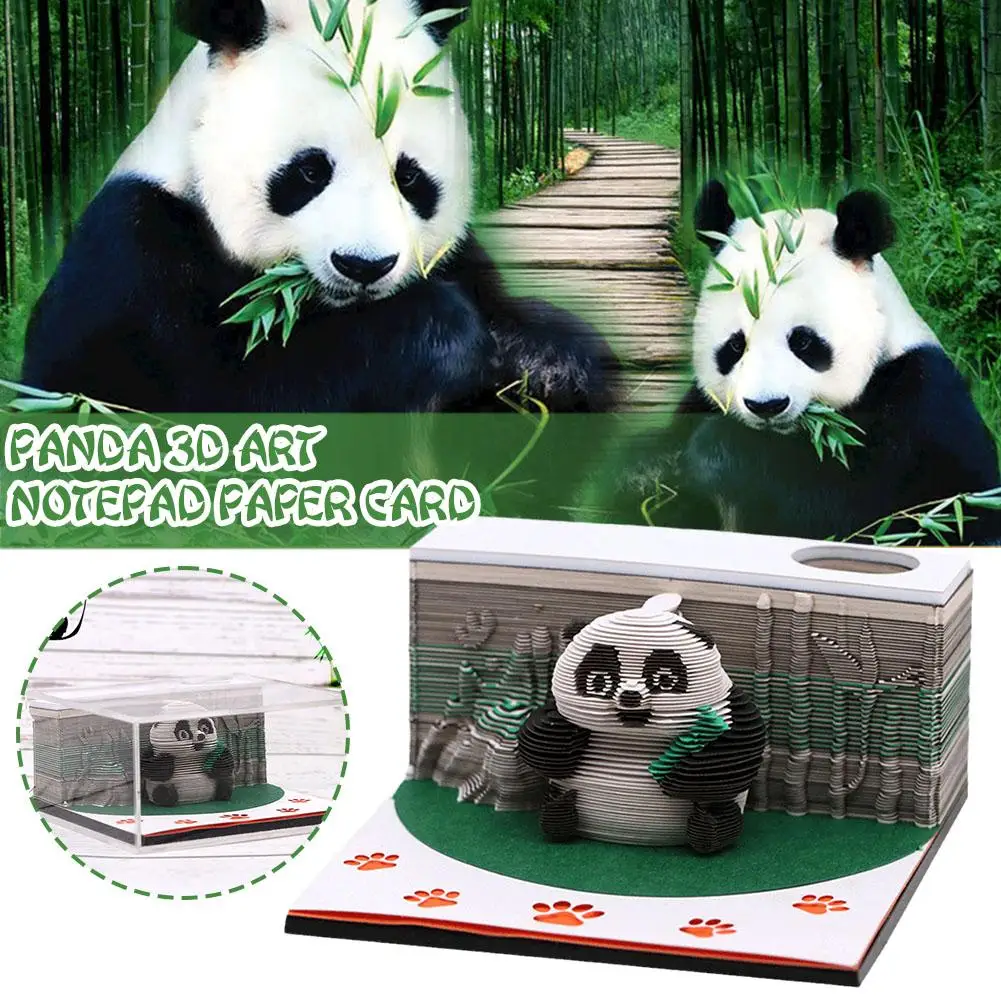 

Cute Panda Three-dimensional Sticky Notes Memo Pads Art Desk Kids Notepads Office Ornaments Home Decoration Creative 3D Gif L7H5
